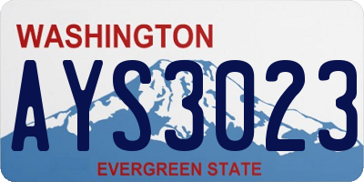 WA license plate AYS3023
