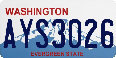 WA license plate AYS3026