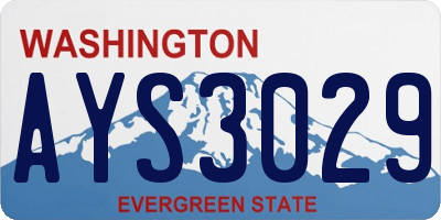 WA license plate AYS3029