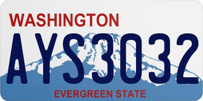 WA license plate AYS3032