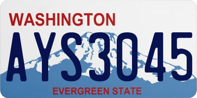 WA license plate AYS3045