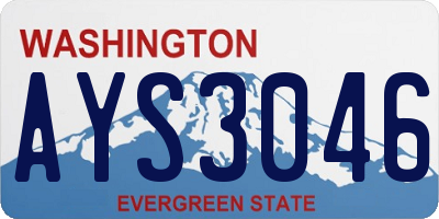 WA license plate AYS3046