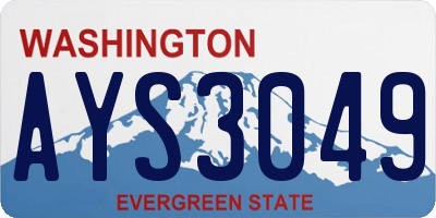 WA license plate AYS3049