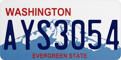 WA license plate AYS3054