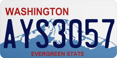 WA license plate AYS3057