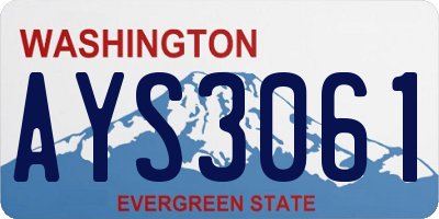 WA license plate AYS3061