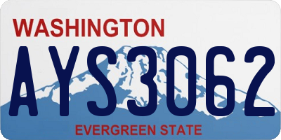 WA license plate AYS3062