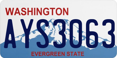 WA license plate AYS3063