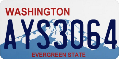 WA license plate AYS3064