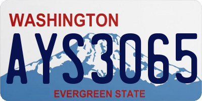 WA license plate AYS3065