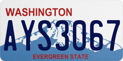 WA license plate AYS3067