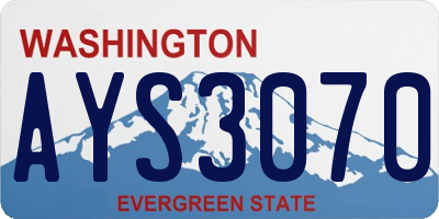 WA license plate AYS3070