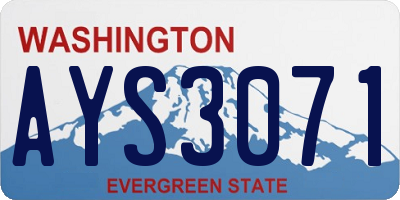 WA license plate AYS3071