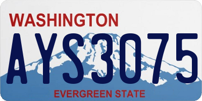 WA license plate AYS3075