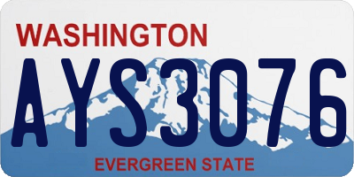 WA license plate AYS3076