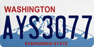 WA license plate AYS3077