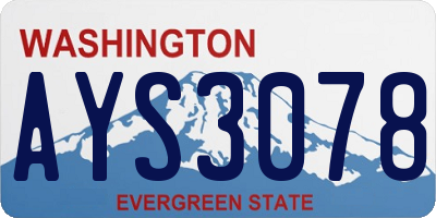 WA license plate AYS3078