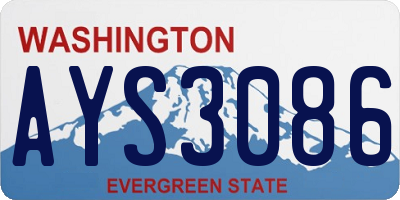 WA license plate AYS3086