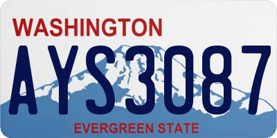 WA license plate AYS3087