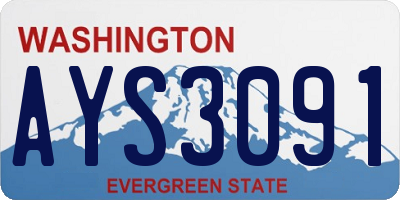 WA license plate AYS3091