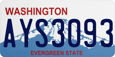 WA license plate AYS3093