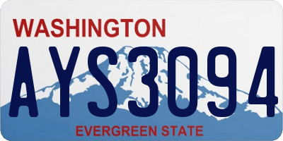 WA license plate AYS3094