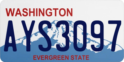 WA license plate AYS3097