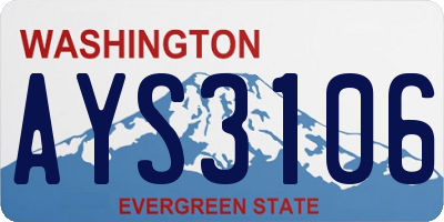 WA license plate AYS3106