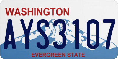 WA license plate AYS3107