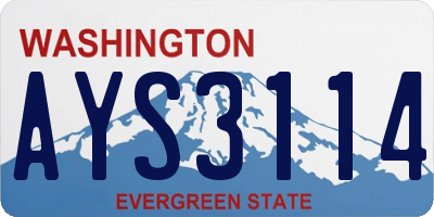 WA license plate AYS3114