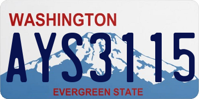 WA license plate AYS3115