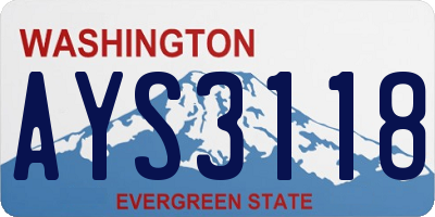 WA license plate AYS3118