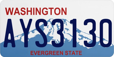 WA license plate AYS3130