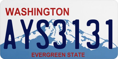 WA license plate AYS3131