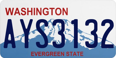 WA license plate AYS3132
