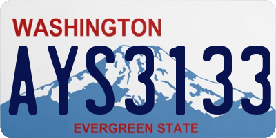 WA license plate AYS3133