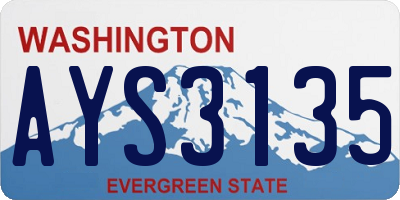 WA license plate AYS3135