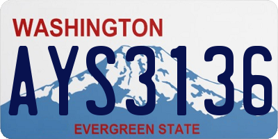 WA license plate AYS3136