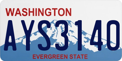 WA license plate AYS3140