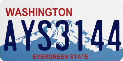 WA license plate AYS3144
