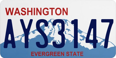 WA license plate AYS3147