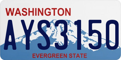 WA license plate AYS3150