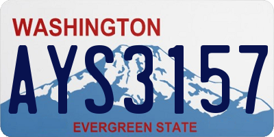 WA license plate AYS3157