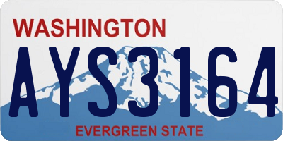 WA license plate AYS3164