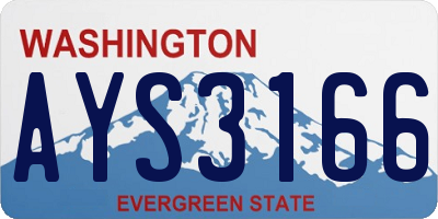 WA license plate AYS3166