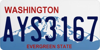 WA license plate AYS3167