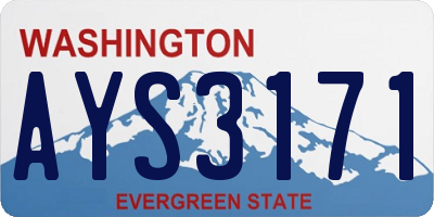 WA license plate AYS3171