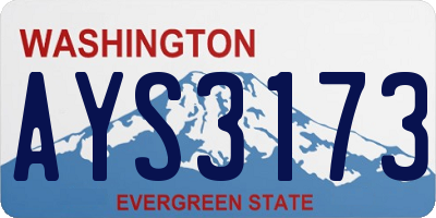 WA license plate AYS3173