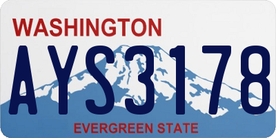 WA license plate AYS3178