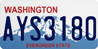WA license plate AYS3180